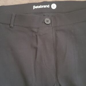 Betabrand Women's Black Straight Leg Pants